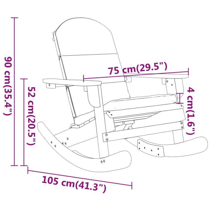 Adirondack Schommelstoel – Tuinstoel – Schommelstoel Voor Buiten – Relaxstoel – Acaciahout – Ergonomisch Ontwerp – Zachte Kussens