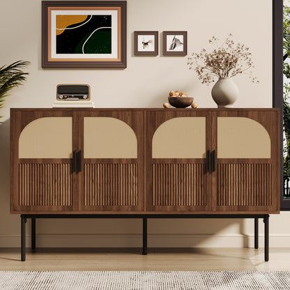 Dressoir – Sideboard – Buffetkast – Opbergkast – Wandkast – Minimalistisch Design – Duurzaam Niet-Houten Materiaal – 140 cm Breed – Eenvoudige Montage – Neutrale Kleur