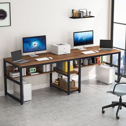 Bureaublad – Werkplek – Bureau – Tafelblad – Kantoorblad – Industrieel Design – Ruim 199,9 cm Breed – Stevig Zwart Stalen Frame