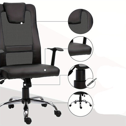 Bureaustoel – Kantoorsstoel – Office Chair – Gamestoel – Werkstoel – Ergonomisch S-vormig – Verstelbare Zithoogte – Schommelfunctie – 120 kg – Zwart
