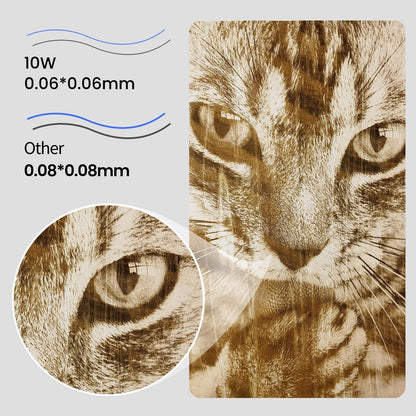 Longer 10 W lasergraveermachine & cutter – upgrade editie met 24.000 mm/min, 3,5 inch kleuren-touchscreen, offline app, voor metaal/glas/hout DIY