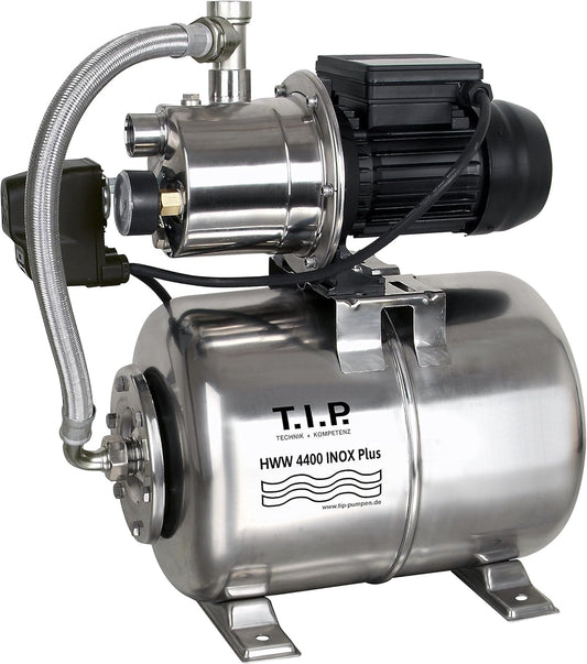 Hydrofoorpomp Met Drukvat – Waterpomp – Drukpomp – Huispomp – Tuinpomp – Roestvrij Staal – 1.000 W, 4,5 Bar, 4.350 L/U