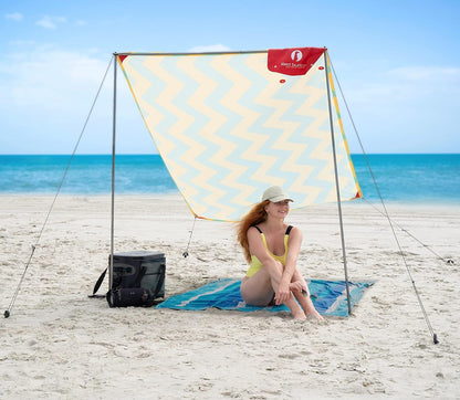Teepee de Red Suricata strandtent voor 1 tot 2 personen, uv-bescherming UPF50, strandtent met 2 palen van aluminium en dwarsstang, 4 robuuste ankerschroeven
