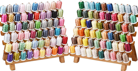 Simthread 120 Madeira Kleuren Polyester Machine Borduurgaren Kit 550Y (500M) Vergelijkbaar met Madeira en Robinson-Anton Kleuren 40 Gewicht voor Thuis Borduurwerk Naaimachines