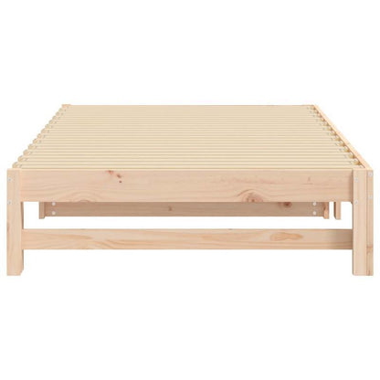 Daybed – Slaapbank – Bedbank – Uitklapbed – Steigerhoutbed – Verstelbaar – Massief Grenenhout – 2x 90x200 cm – Bruin