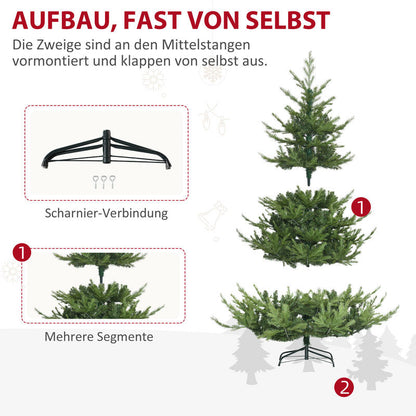 Kerstboom kunststof – Kunstkerstboom – Kerstboom kunst – Feestboom – Voorgemonteerde kerstboom – Vooraf gemonteerd – Stevige voet – Realistische kunststof takken