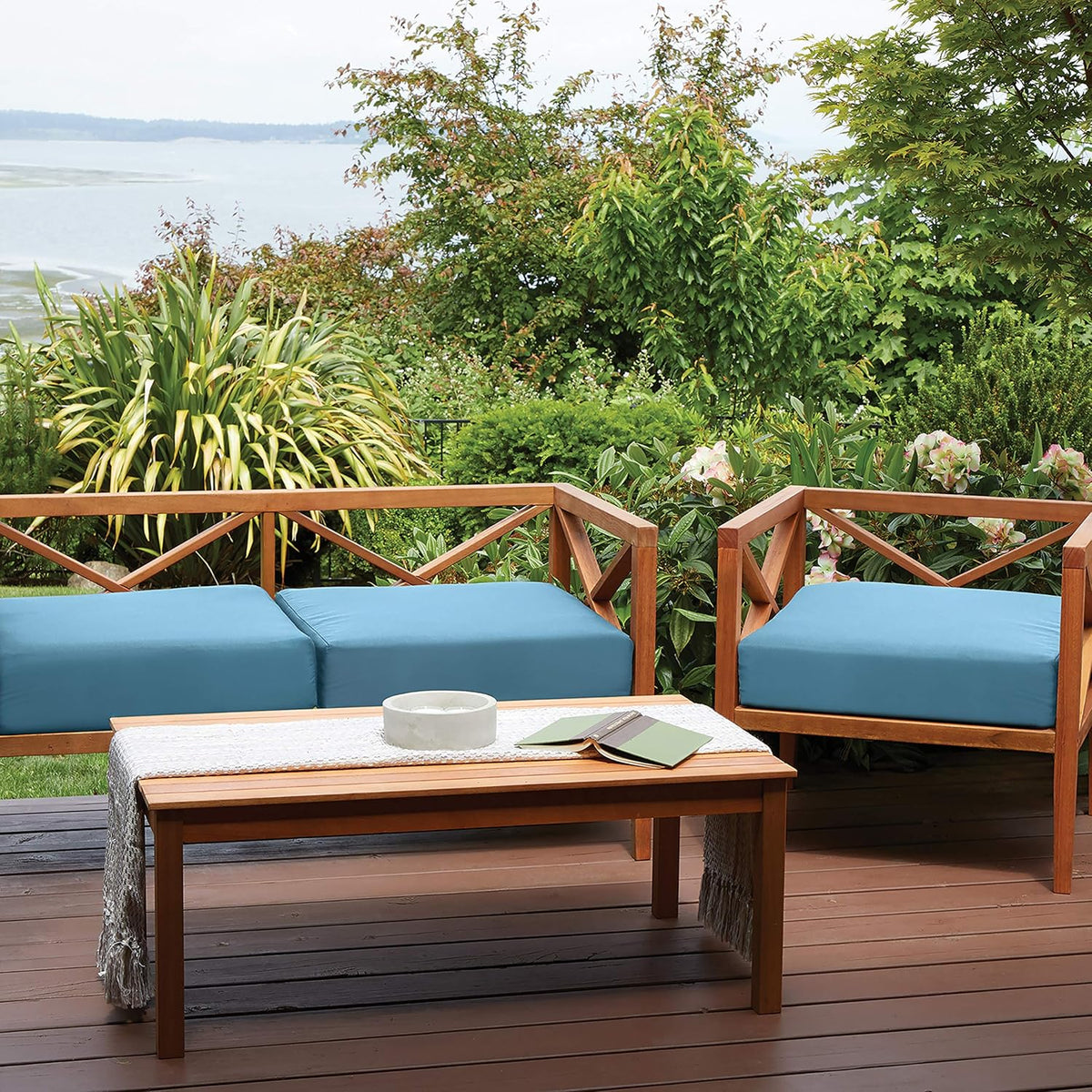 Classic Accessories Ravenna Water-Resistant 72 x 21 x 3 Inch Patio Chaise Lounge Cushion, Empire Blue, Outdoor Seat Cushion