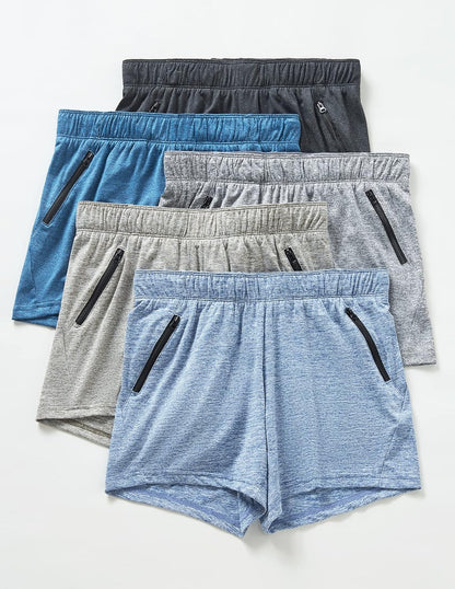 Liberty Imports dames Yoga-Short 5-inch Yoga Training Shorts With Zipper Pockets