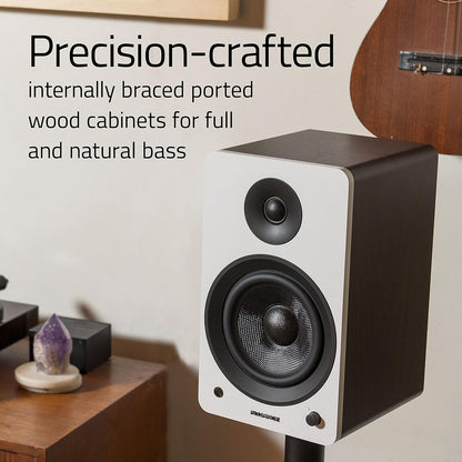 Fluance Ai61 2-weg 2.0 stereo boekenplankluidsprekers met 6,5 inch drivers, 120 W versterker voor draaitafel, tv, pc en Bluetooth 5 draadloze muziekstreaming - RCA, optisch, USB & Sub Out (Lucky