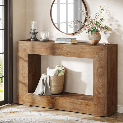 Tribesigns Farmhouse Console Table, 47 Inch Entrance Console Table with Storage, Industrial Hall Accent Table for Living Room, Entrance