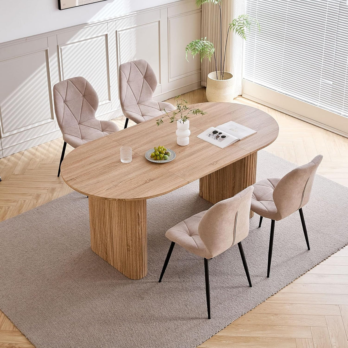 Grote Ovale Eettafel – Ovale Tafel – Keukentafel – Werktafel – Vergadertafel – MDF Houtlook – 180 x 90 cm – Rustiek & Stevig Ontwerp