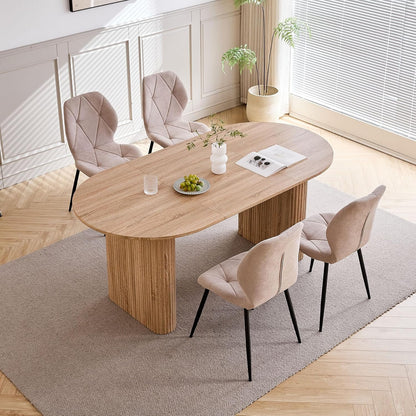 Grote Ovale Eettafel – Ovale Tafel – Keukentafel – Werktafel – Vergadertafel – MDF Houtlook – 180 x 90 cm – Rustiek & Stevig Ontwerp