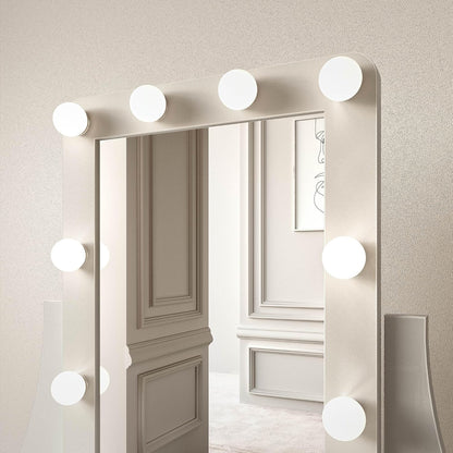 CARME Dressing Table with Mirror LED Lights 5 Drawers Stool Set Makeup Jewelry Organizer Bedroom Furniture - QUORE