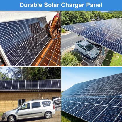 【120W Bluetooth&APP Zonnepaneelkit】DERUXI 120 W Caravan Zonnepanelen Set 0,5 kWh/dag Off-Grid voor RV Auto Boot Camping: 120W 12V Zonnepaneel+20A Bluetooth Laadcontroller+ 4 stuks Zonnekabel+Z-beugel
