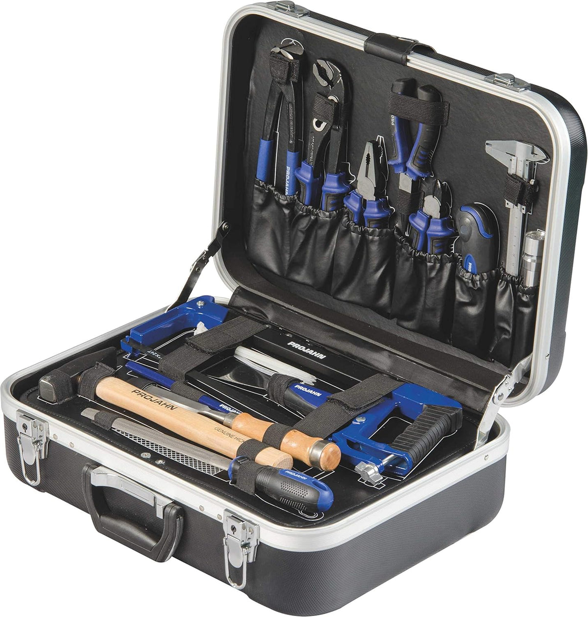 PROJAHN 8681 1/4" + 1/2" universele gereedschapskas, zwart, set van 149 stuks