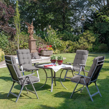Beautissu Tuinkussen Set van 4 120x50x8cm Flair HL Zitkussen Hoge Rug Kussen Tuin Meubelen Kussen voor Tuinstoelen Rugkussen Lichtgrijs