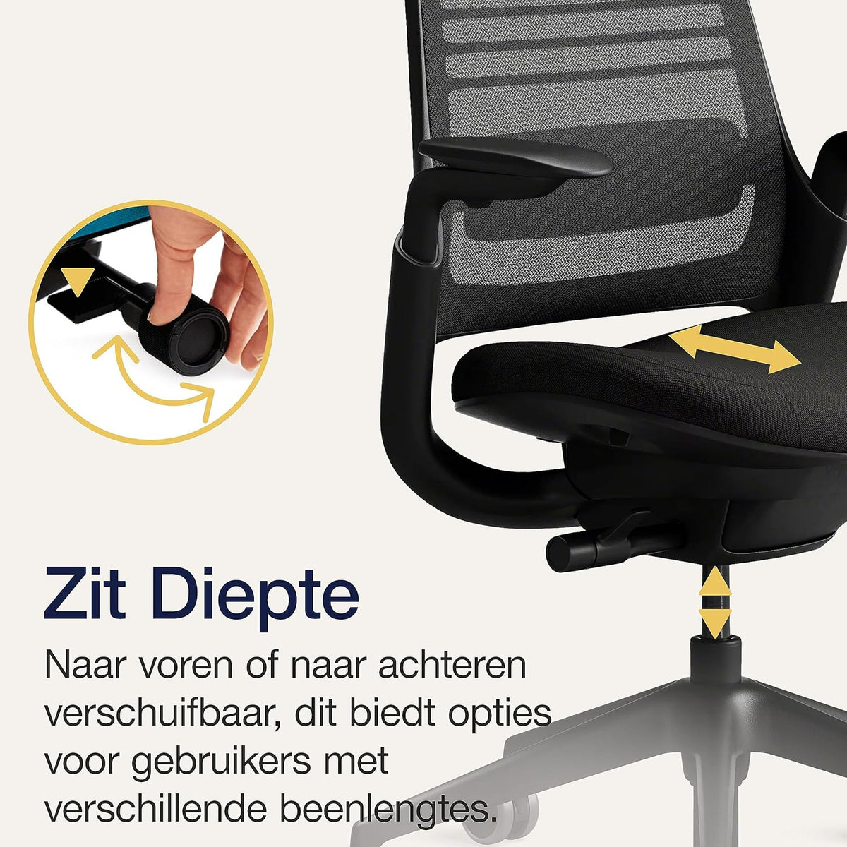 Ergonomische Bureaustoel – Bureaustoel Office Chair Draaistoel Werkstoel – LiveBack Technologie – 4D Verstelbare Armleuningen – Verstelbare Lendensteun – Mesh Rugleuning