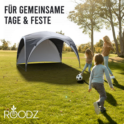 ROODZ Paviljoen 3,20 x 3,20 m waterdicht UV-zonwering 50+ partytent, tuintent, stabiele, winterveilig, stormbestendig, hoogwaardige kwaliteit met zijpaneel, hoogte van 2,20 cm, bestel nu!