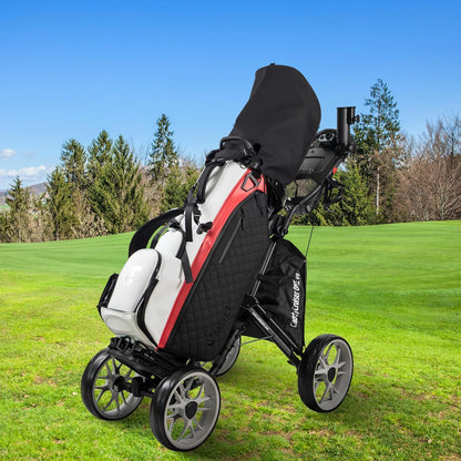 CaddyTek Golfwagen met 4 wielen - Caddycruiser One Version 8 1-Click opvouwbare trolley - lichtgewicht, compacte trekwagen, gemakkelijk te openen
