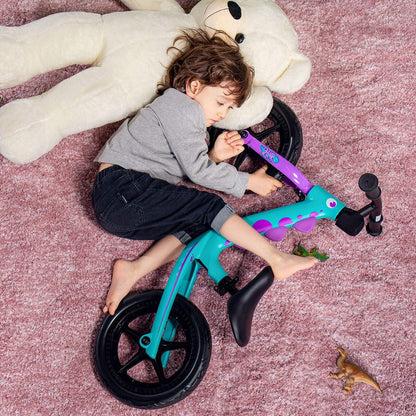 RoyalBaby RAWR Loopfiets voor kinderen, loopfiets, 12 inch, voor jongens en meisjes van 3-5 jaar, magnesiumframe, fiets, groen, blauw, kinderfiets voor balans, kinderfietsen