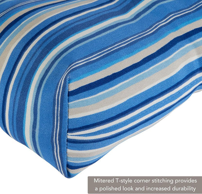 Greendale Home Fashions Stalen blauwe streep outdoor hoge rugleuning stoel kussen (set van 2), 2 stuks (Pack van 1)