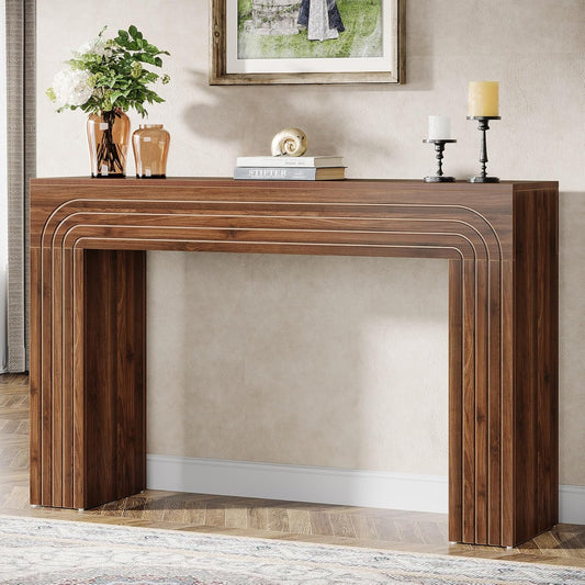 Tribesigns Console Table 140 x 34 x 90 cm | Coffee Table | Hallway Table for Small Spaces | Console Narrow Long in the Entrance | Hallway Living Room | Vintage Brown
