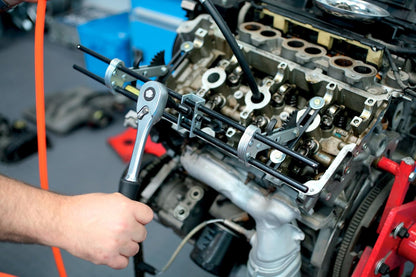 Klepverencompressor – Klepveerverwijderaar – Ventielveer Compressor – Klepveertool – Verbrandingskamerdruk Gereedschap – Universeel SOHC en DOHC – Inclusief 22 mm Persluchtadapter