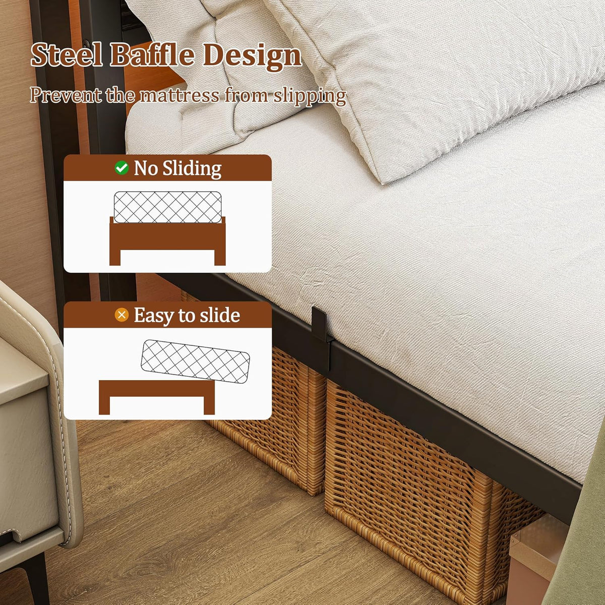 Bedframe met laadstation, led-verlichting, tweepersoonsbed, logeerbed, metalen bed, 160 x 200 cm, bedframe van metaal, jeugdbed met lattenbodem, hoofdeinde in zwart, voor slaapkamer en
