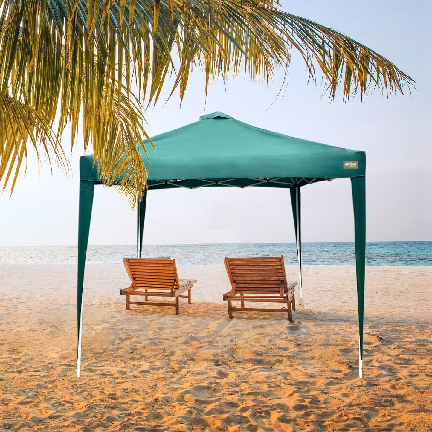 Aktive 61056 vouwpaviljoen 3 x 3 m, tuinpaviljoen 300 x 300 x 240 cm, groen 150 gram, ventilatiedak, montage 10 minuten