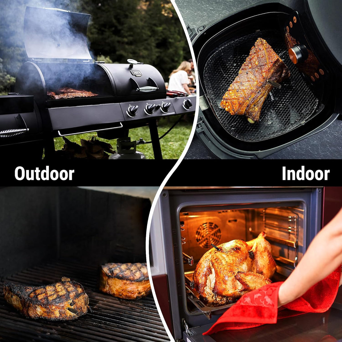 ThermoPro TempSpike Plus Draadloze vleesthermometer met verbeterde ultradunne sonde, 180 m, bluetooth-braadthermometer voor de buitengrill, rookoven, grillthermometer met app voor BBQ en keuken
