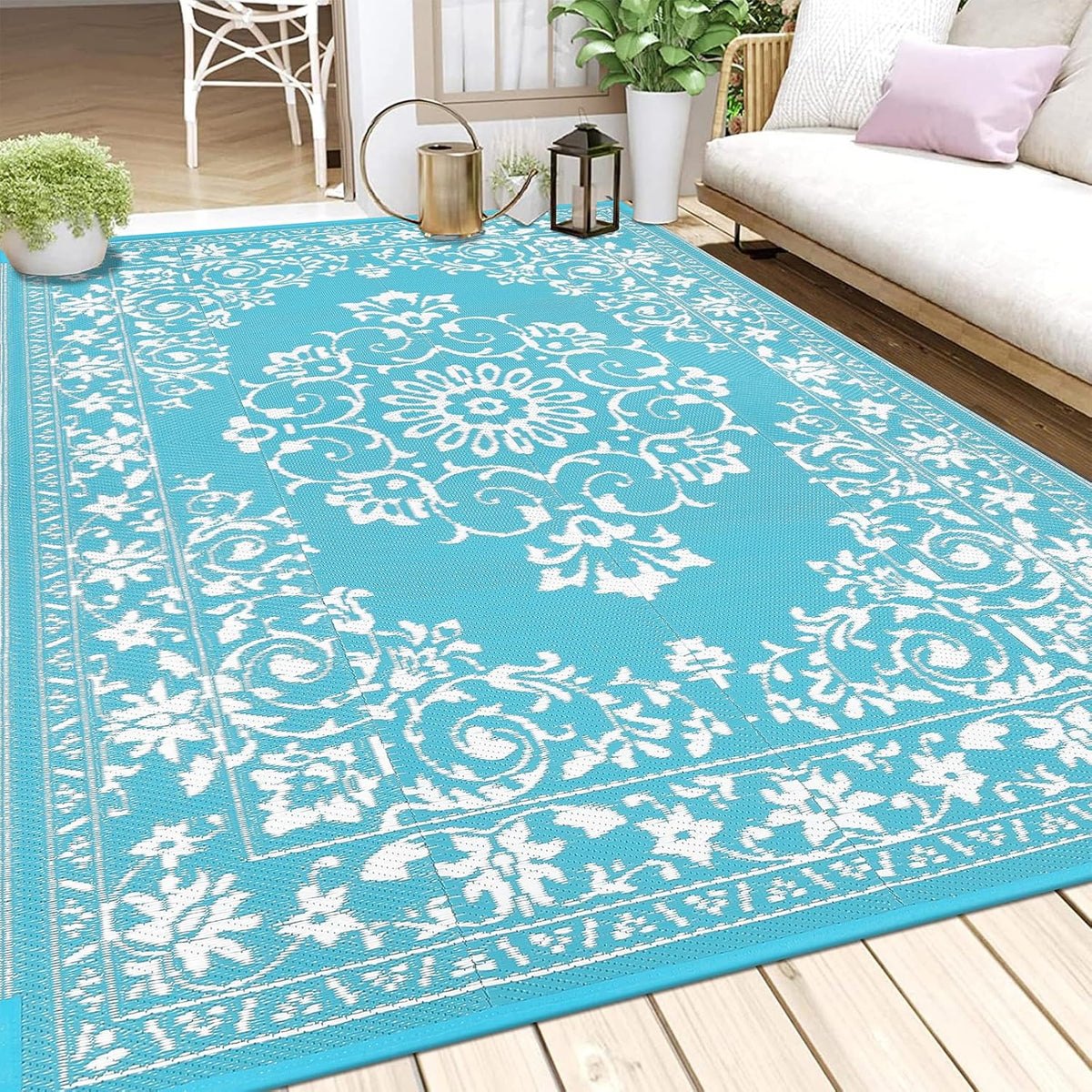 Buiten Vloerkleed - Buitenkleden - Buitentapijt - Opvouwbaar - UV-bestendig - Waterdicht - Omkeerbaar - Buitenmatten - voor Buiten - Balkon - Strand - Picknick -Terras - Rechthoekig - 240 x 300 cm - Grijs