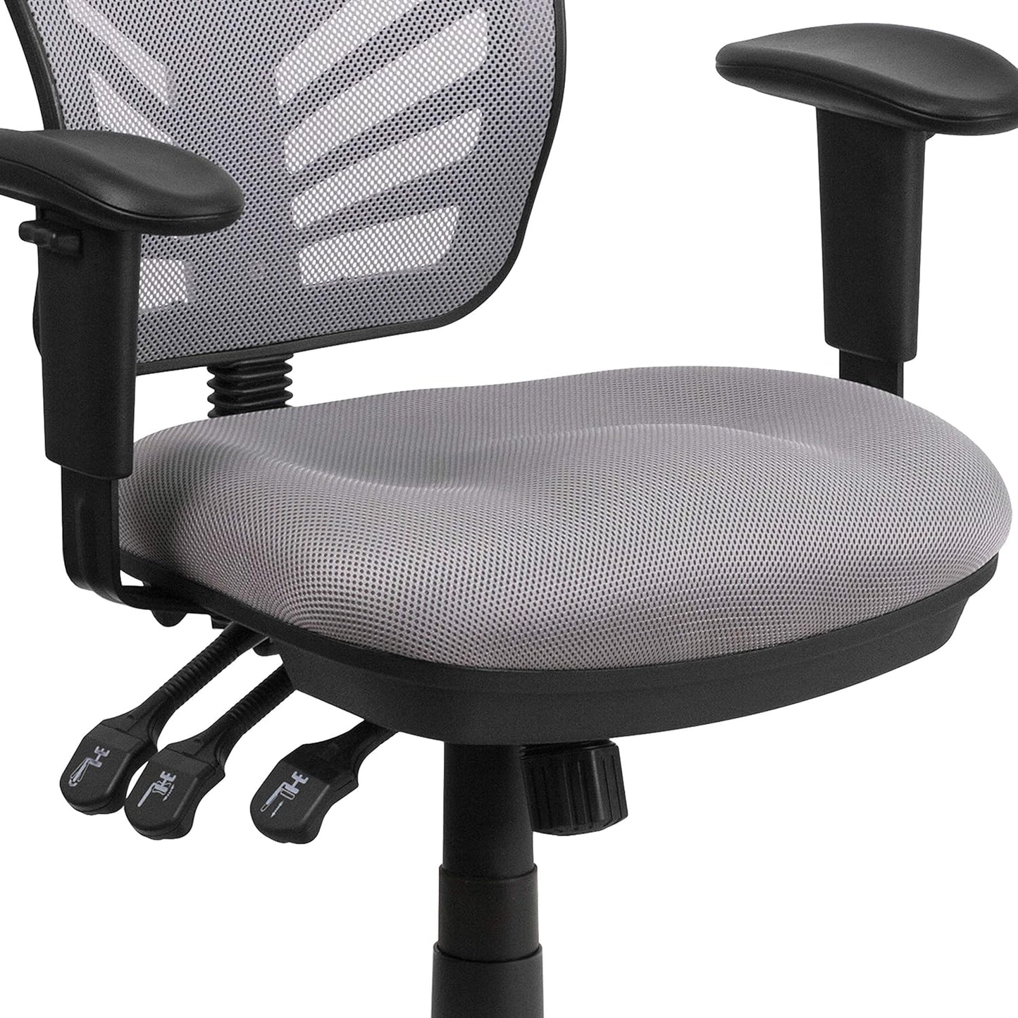 Directiebureaustoel – Bureaustoel – Kantoorstoel – Gamestoel – Ergonomische Stoel – Grijs – Verstelbare Armleuningen – Ademend Mesh Rugleuning