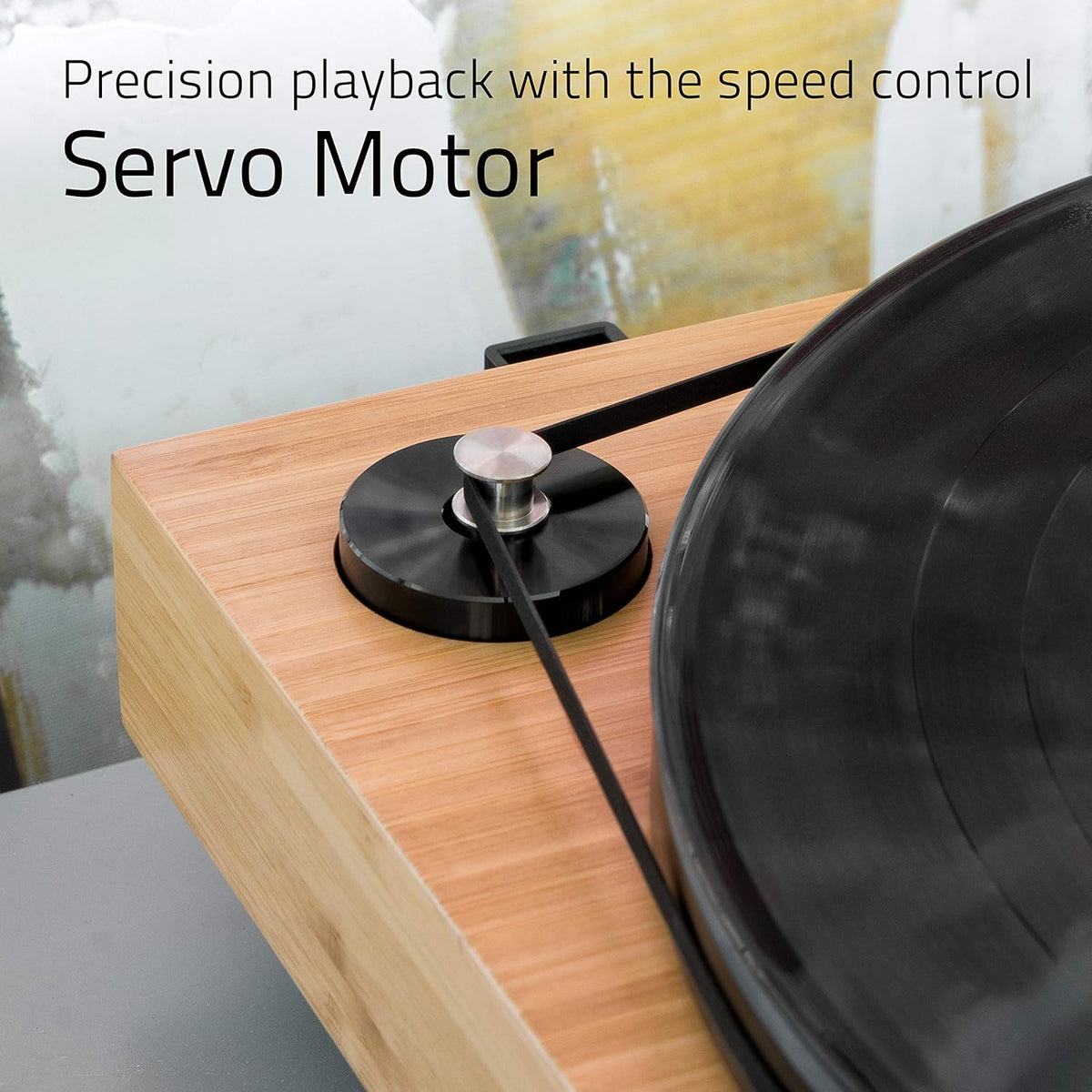Fluance RT82 Reference High Fidelity Vinyl draaitafel record speler met Ortofon OM10 cartridge, Speed Control motor, High Mass MDF Wood Plint, trillingsisolatievoet - bamboe