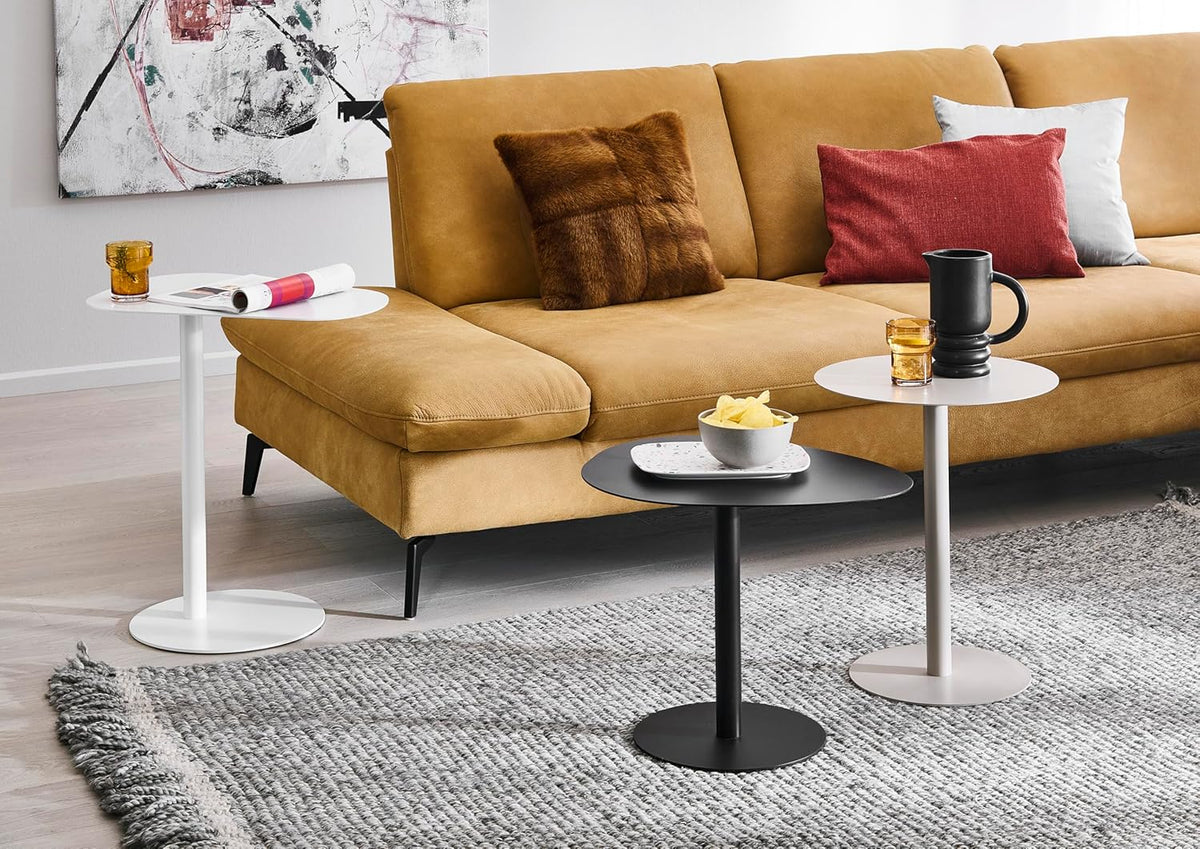 HAKU Bijzettafel wit, metaal - Maat: B 53 cm x H 60 cm x D 38 cm, Stijl: Modern