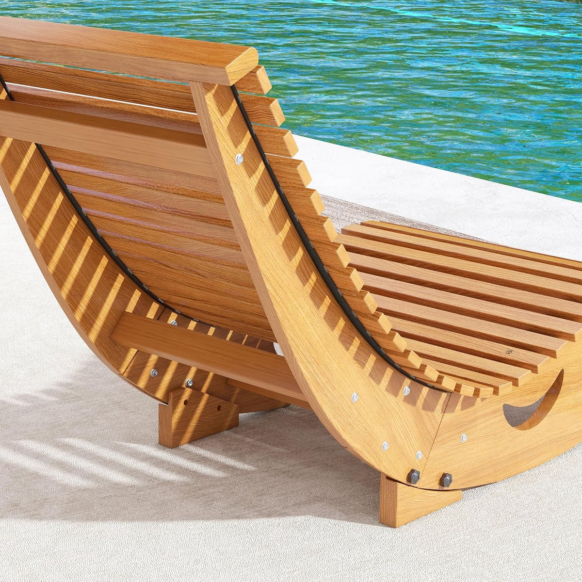 Schommelstoel – Schaukelliege – Tuinstoel – Relaxfauteuil – Loungestoel – Ergonomisch S-vormig Ontwerp – Hoogwaardig Teakhout 130x60x60 cm