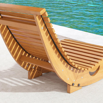 Schommelstoel – Schaukelliege – Tuinstoel – Relaxfauteuil – Loungestoel – Ergonomisch S-vormig Ontwerp – Hoogwaardig Teakhout 130x60x60 cm