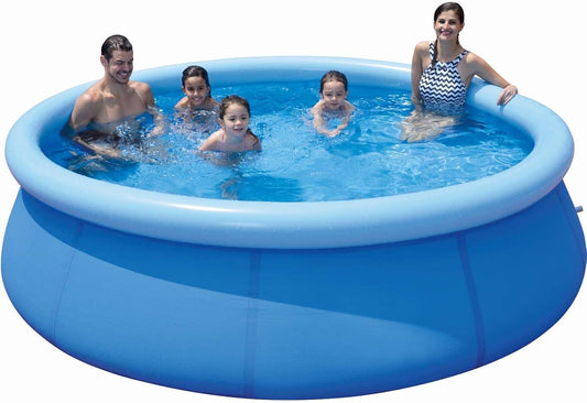 PRENDELUZ Opblaasbaar zwembad, rond, 300 x 76 cm, inhoud 3816 liter, gemaakt van duurzaam materiaal, ideaal voor de zomer.
