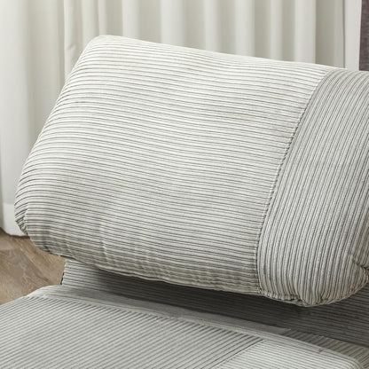 HOMCOM 2-in-1 Schlafsofa Schlafsessel Verstellbar Klappmatratze Gästebett im Cord-Optik, für Schlafzimmer, Wohnzimmer Grau 82 x 89 x 83 cm - QUORE