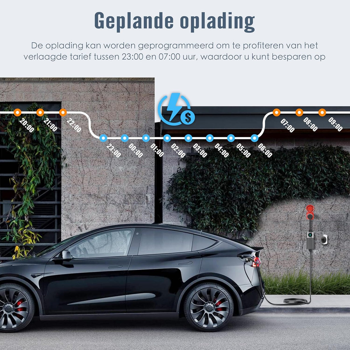 EV Draagbare Oplader – Elektrische Auto Oplader – Mobiele Laadkabel – Snellader – Type 2 Ladekabel – 22 kW Laadvermogen – Plug & Play Installatie
