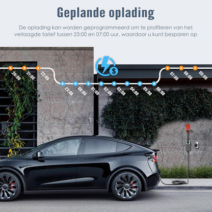 EV Draagbare Oplader – Elektrische Auto Oplader – Mobiele Laadkabel – Snellader – Type 2 Ladekabel – 22 kW Laadvermogen – Plug & Play Installatie