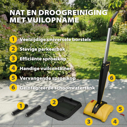 WAGNER multifunctionele terrasreiniger Levaro Powerbrush 18V (batterij en lader zijn niet bij de levering inbegrepen) - voor ongecompliceerde onderhoudsreiniging van buitenruimtes
