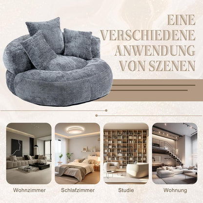 Lazy Sofa Durable Comfort Lounger High Back Bean Bag with Three Cushions for Adults and Children, Indoor & Outdoor, Single Gaming Sofa, Chair for Bedroom, Office - QUORE