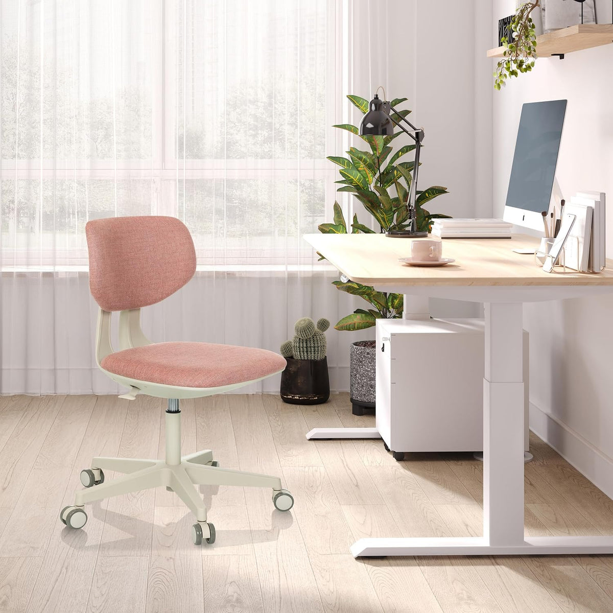 hjh OFFICE Kinder bureaustoel KID CLASSIC Stof Roze