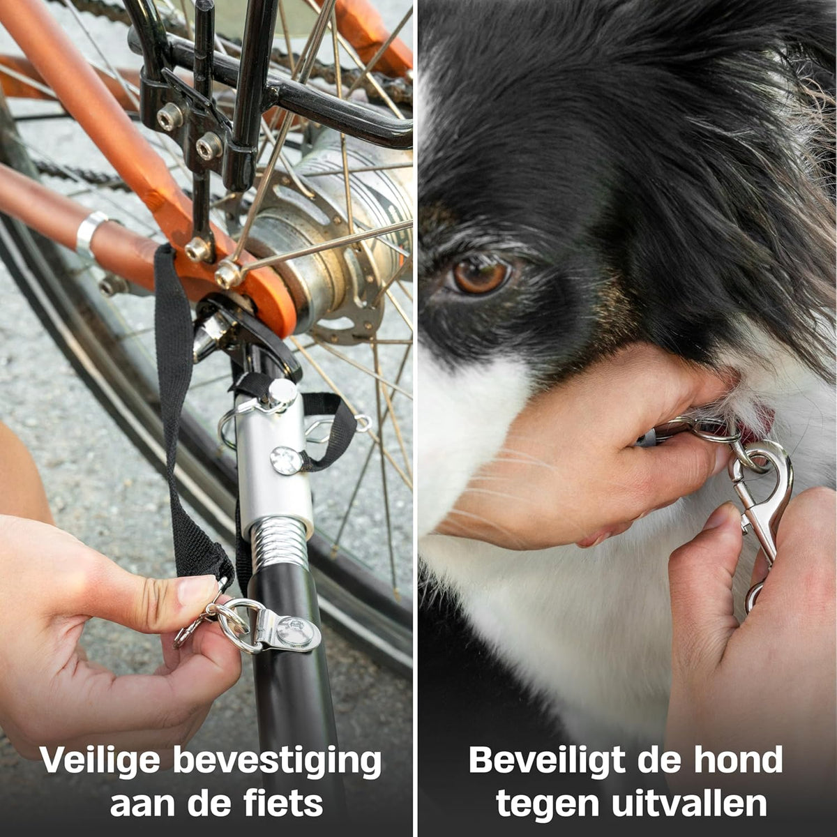 Hondenfietskar - Hondenkar - Opvouwbaar - Voor Kleine en Grote honden - max. 30kg - 2-in-1 Hondenfietskar voor Fiets naar Hondenbuggy - Geschikt voor E-Bikes en Normale Fietsen