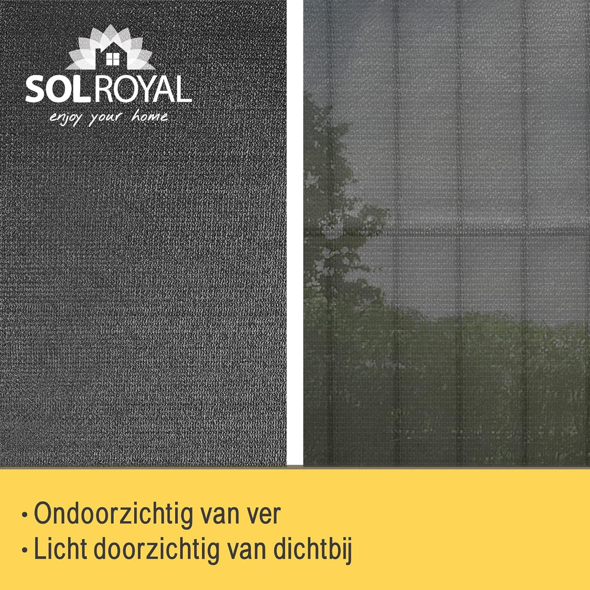 Sol Royal Zichtbreeknet Antraciet SG 80 Balkonscherm Zichtdoek 5000x200cm - Omheining 165 g/m² - Balkondoek Tuinnet zonwerend HDPE - Inclusief Kabelbinders