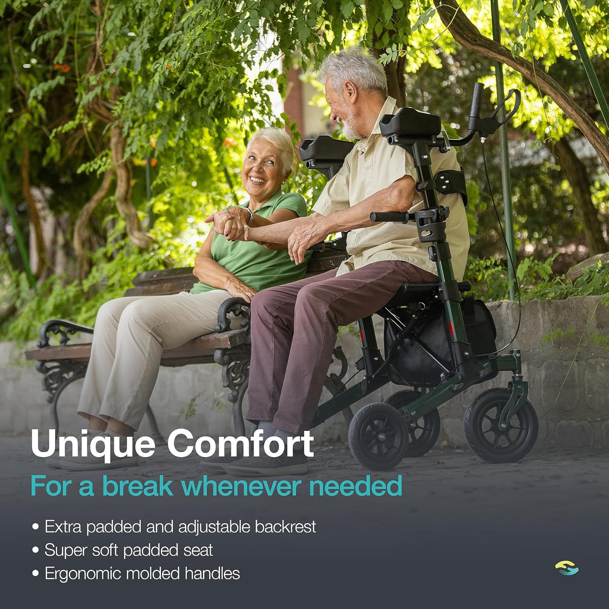 helavo H1160-EU Stand Up Walker PU Tires Green