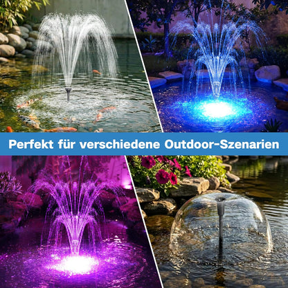 Biling Vijverfilter met uv-zuiveraar en RGB-verlichting, 40 W, 2500 l/u, vijverpomp, pomp met 3 fonteinen, stille vijverfilterpomp voor maximaal 3000 liter tuinvijvers, siervisvijvers, kikkers