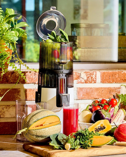 Hurom H70FT Nieuwe Slowjuicer | Elektrische koudepers | Sapcentrifuge voor groenten & fruit | 1,8L capaciteit | Automatische sapfunctie | BPA-vrij | 15 jaar garantie | titanium grijs