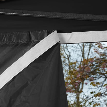All Seasons Gazebos Robuust vouwpaviljoen, volledig waterdicht, met 4 zijwanden en accessoireset, zwart, 3 x 3 m