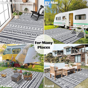 Buiten Vloerkleed - Buitenkleden - Buitentapijt - Opvouwbaar - UV-bestendig - Waterdicht - Omkeerbaar - Buitenmatten - voor Buiten - Balkon - Strand - Picknick -Terras - Rechthoekig - 240 x 300 cm - Grijs